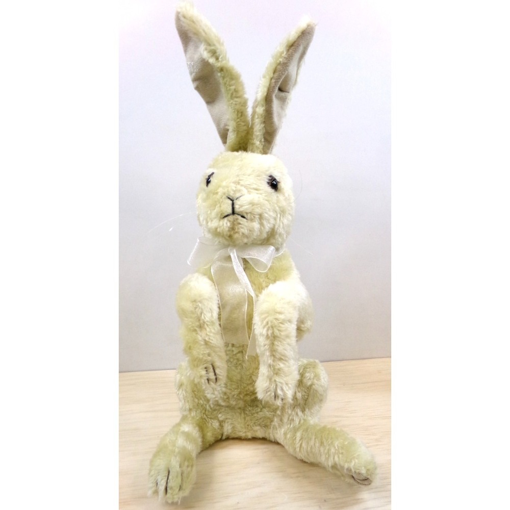 Ditz Designs The Hen House 16" Tall Plush Rabbit Cream Color with White Bow‎